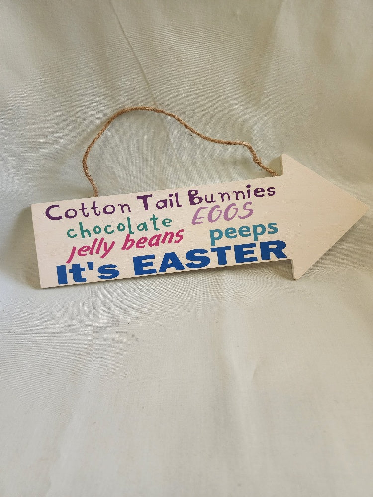 Easter Arrow Sign - Cotton Tails, Chocolate & Spring Cheer