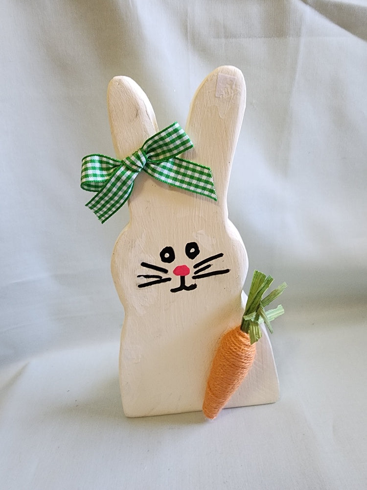 Tall Wood Easter Bunny with Carrot
