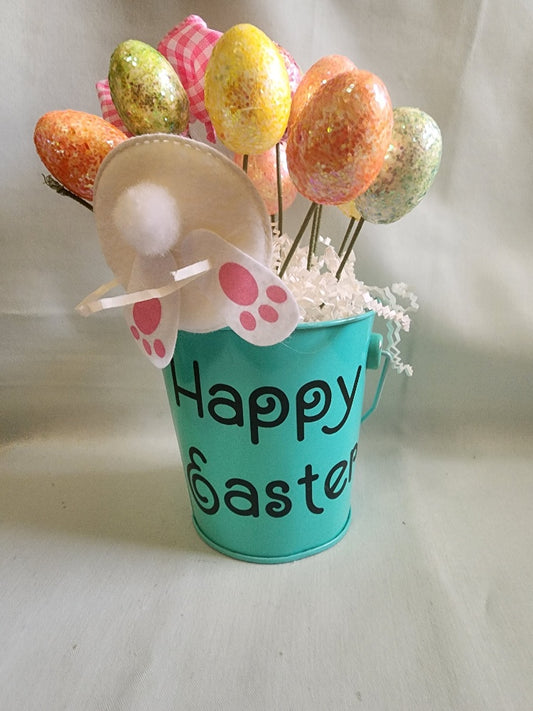 "Happy Easter" Bunny Bucket Arrangement