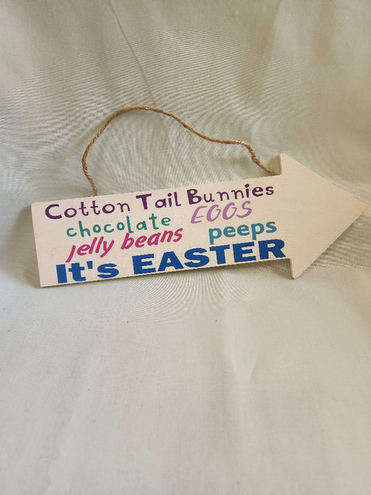 Easter Arrow Sign - Cotton Tails, Chocolate & Spring Cheer