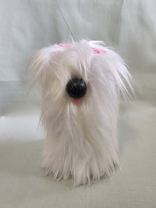 Fluffy Plush Puppy Gnome with Bow