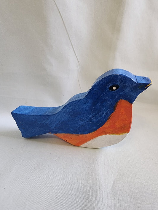 Hand-Painted Wooden Robin
