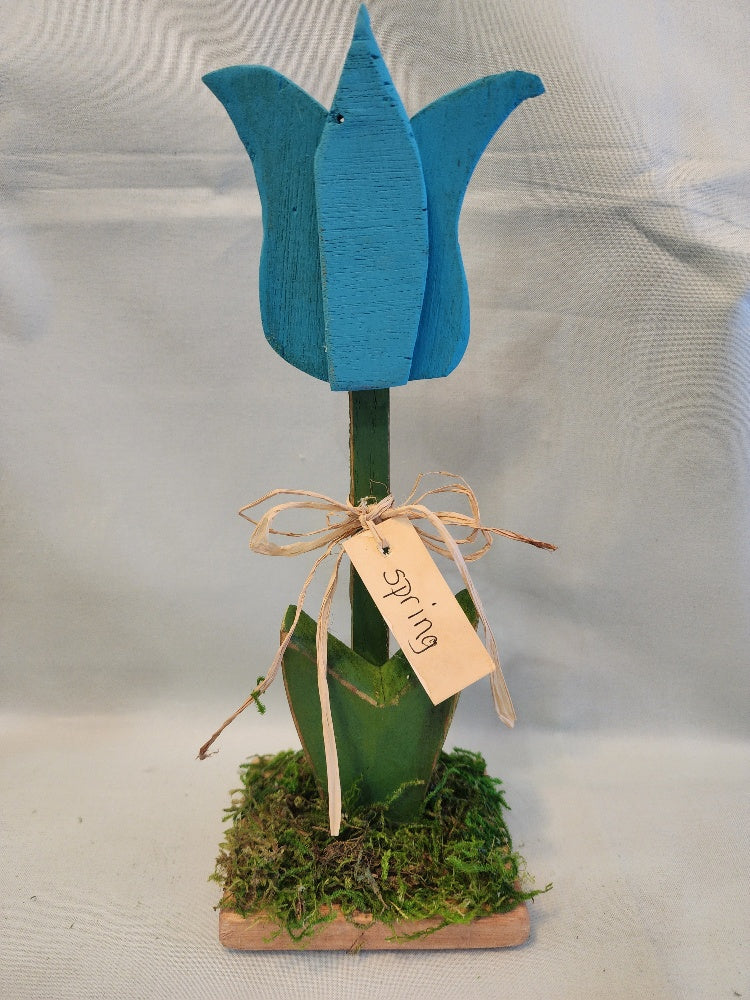 Handcrafted Wooden Tulip - Spring Shelf Sitter