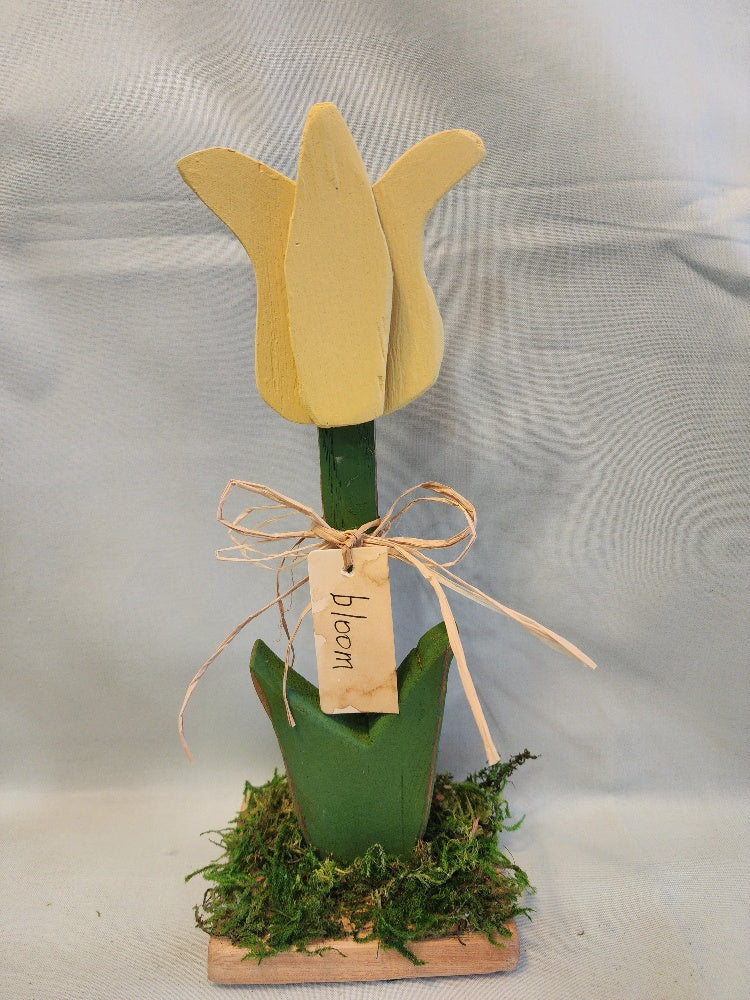 Handcrafted Wooden Tulip - Spring Shelf Sitter