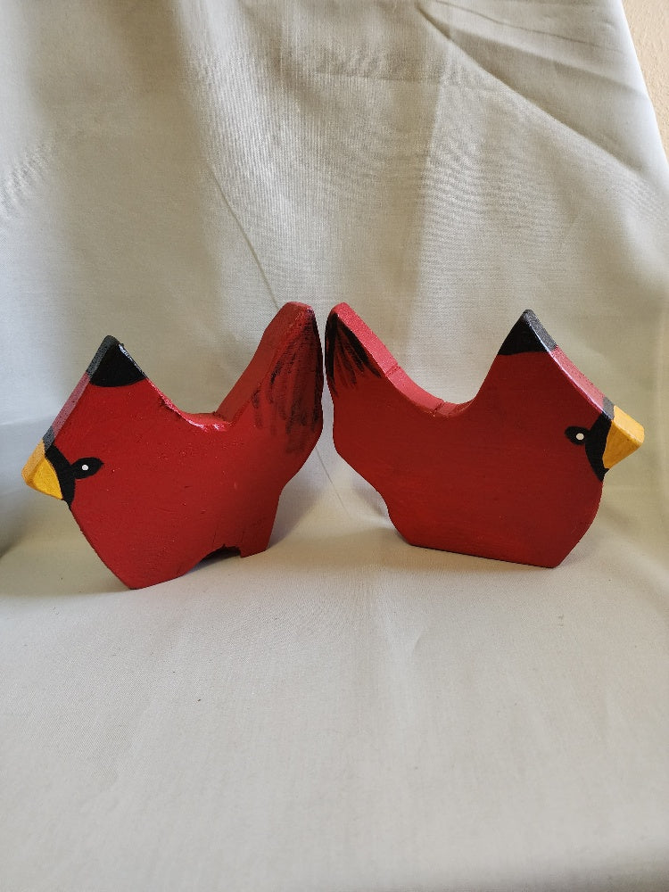 Hand‑Painted Wooden Cardinal