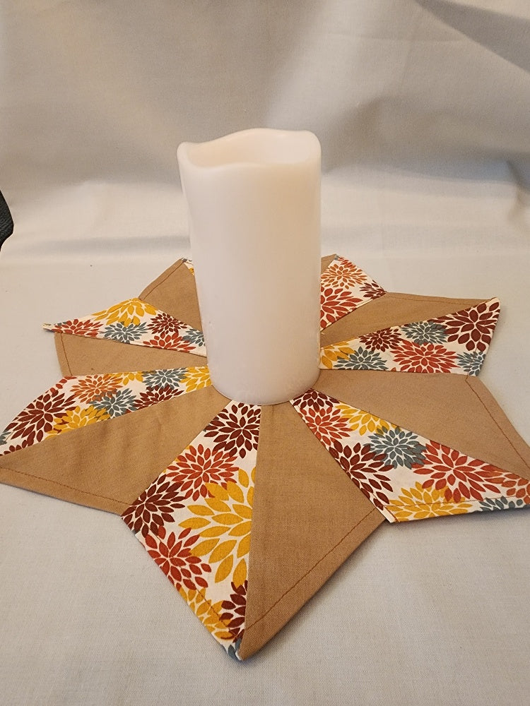 Starburst Quilted Candle Mat with Flameless Candle